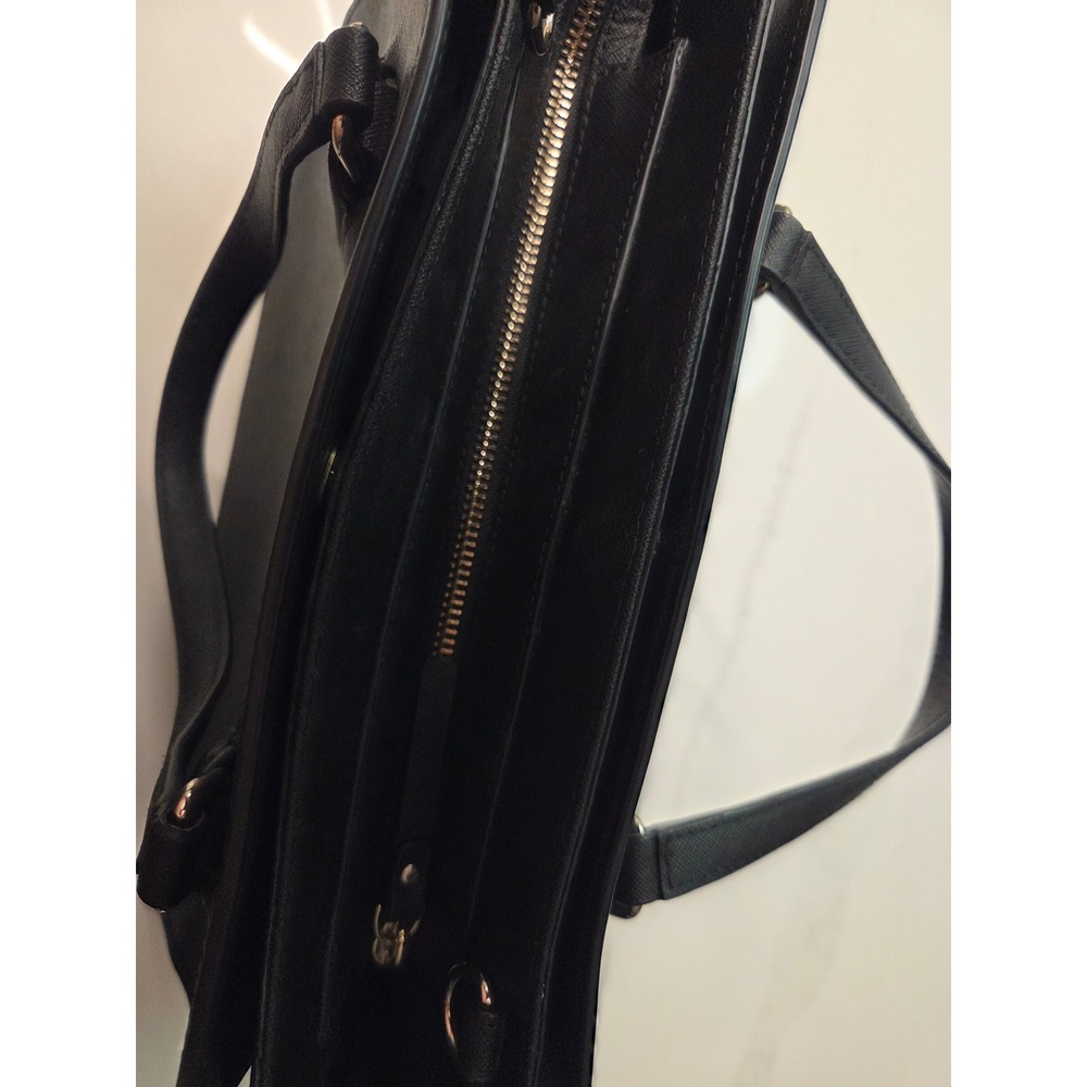 Kate Spade New York Black Saffiano Leather Triple Compartment Satchel Handbag - Picture 7 of 7